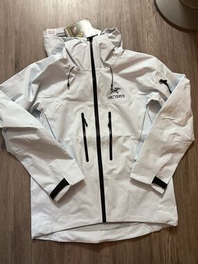 Arc'teryx White Shell Jacket with Black Accents
